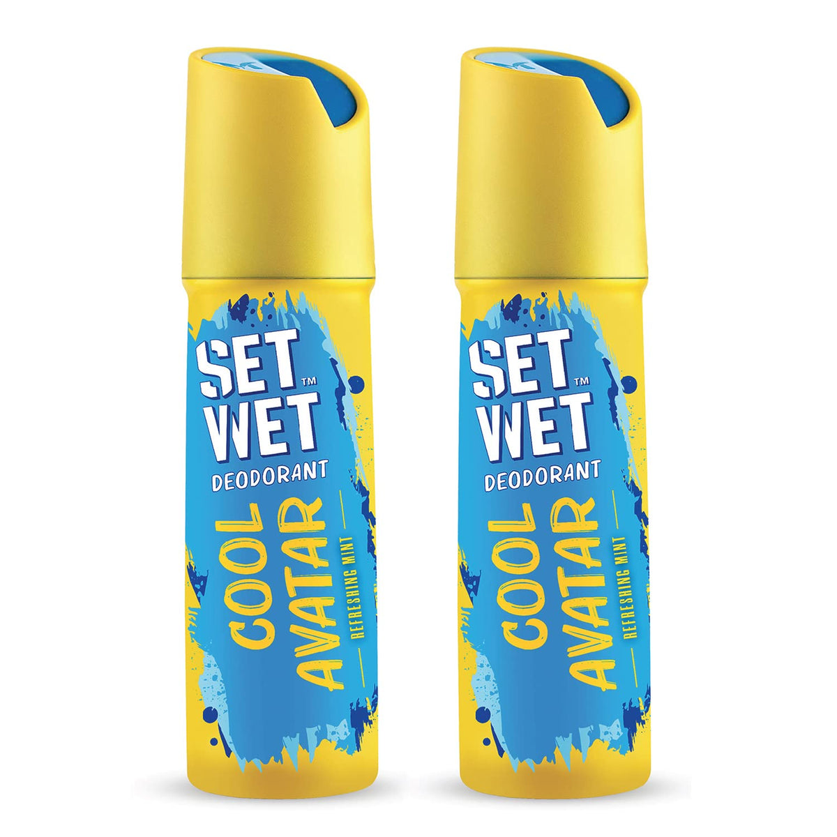 Set Wet Combo Of 2 Deodorant For Men Cool Avatar Refreshing Mint 150ml Each 5 Fl.oz.