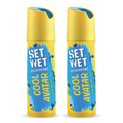 Set Wet Combo Of 2 Deodorant For Men Cool Avatar Refreshing Mint 150ml Each 5 Fl.oz.