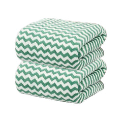 Black Gold The Finer Touch Microfiber Zigzag Bath Towel 700 Gsm | Soft & Quick Dry Towel Lightweight & Absorbent Use For Men & Women (Peacock Green) - Pack Of 2