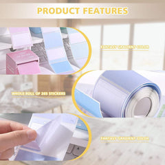 Pull-Out Sticky Notes Roll (256 Sheets) With Dispenser Box | (Multicolor, Pack Of 1)
