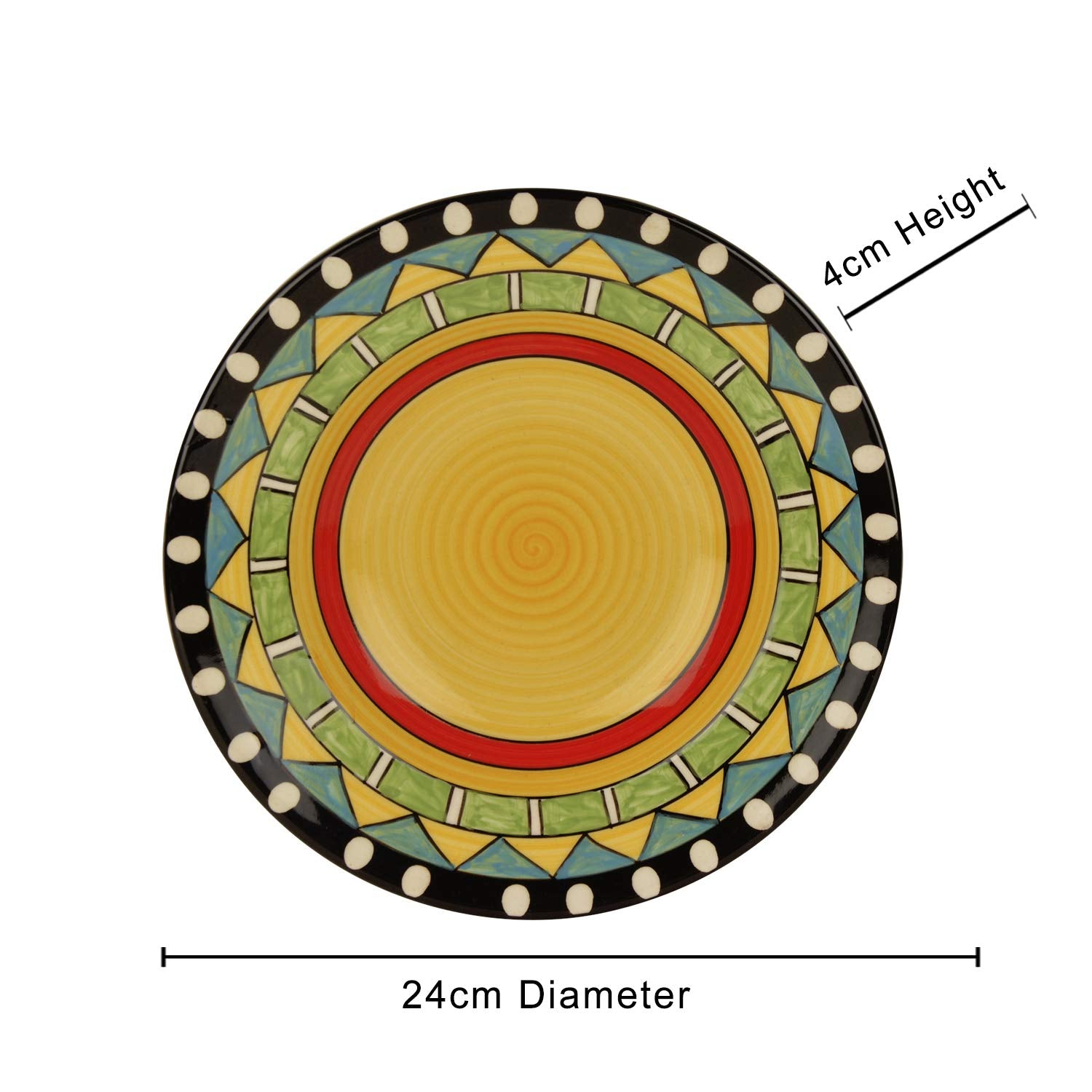 Hand Painted Ceramic Pasta Plate Set Of 2 - 9 Inches, Multicolor | Soup Plates - Maggi Plates