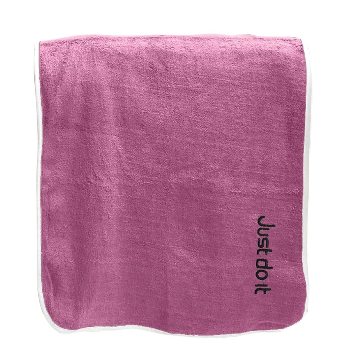 Housse Premium Soft Microfiber Embroidery Bath Towel 350 Gsm | Soft Absorbent Quick-Drying Sweat Towel (Just Do It - Magenta)