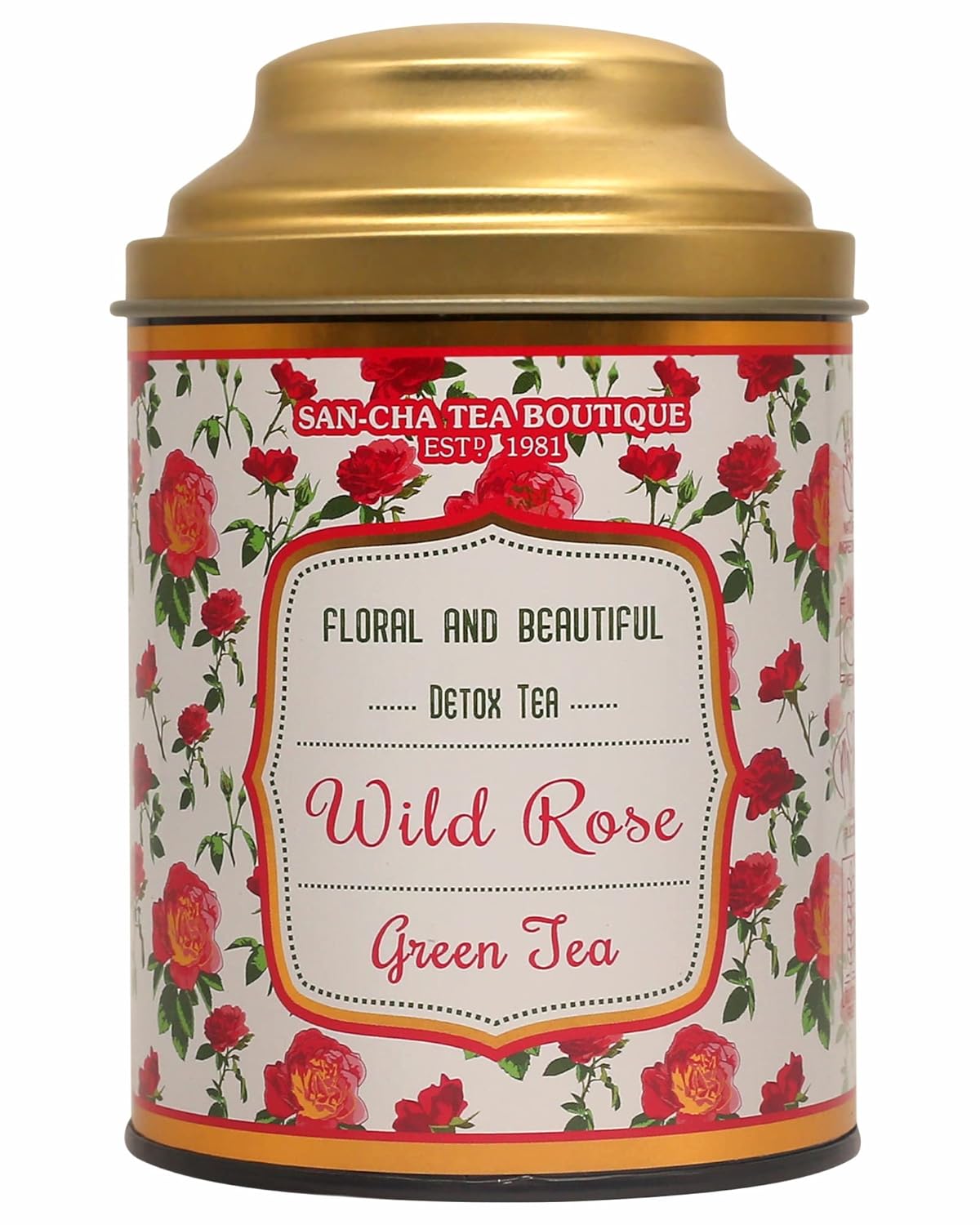 San-Cha Wild Rose Green Tea - 100gm, 3.5 Ounce | Floral & Beautiful Detox Tea - Promotes Skin Glow & Skin Health | Low Bitterness, Low Caffeine