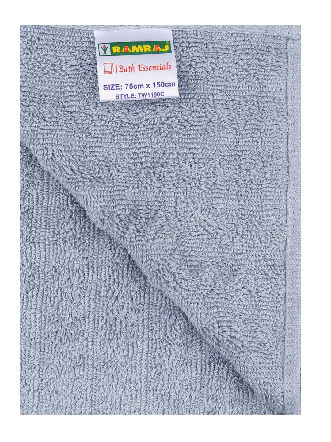 Ramraj Cotton Soft & Absorbent Terry Bath Towel 450 Gsm (Light Blue)