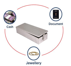 High Grade Stainless Steel Premium Bank Safe Locker Box For Cash Box, Jewellery, Cheque Book, Multipurpose Storage Security Box, Fits In Any Bank Locker Size -12 Inch, Special Feature - Portable