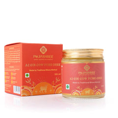 Organic Natural A2 Gir Cow Ghee By Pujashree | Traditional Bilona Method Healthy Pure Desi Ghee Perfect For Use Navratri | (120ml) 4.0 Ounce | Jar Pack