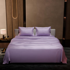 Double Bedsheet With 2 Pillow Covers - 90 X 100 Inches, Lilac | Ultra Satin Premium Bedding Set | Gift For Couples, Wedding, Anniversary, Date Night