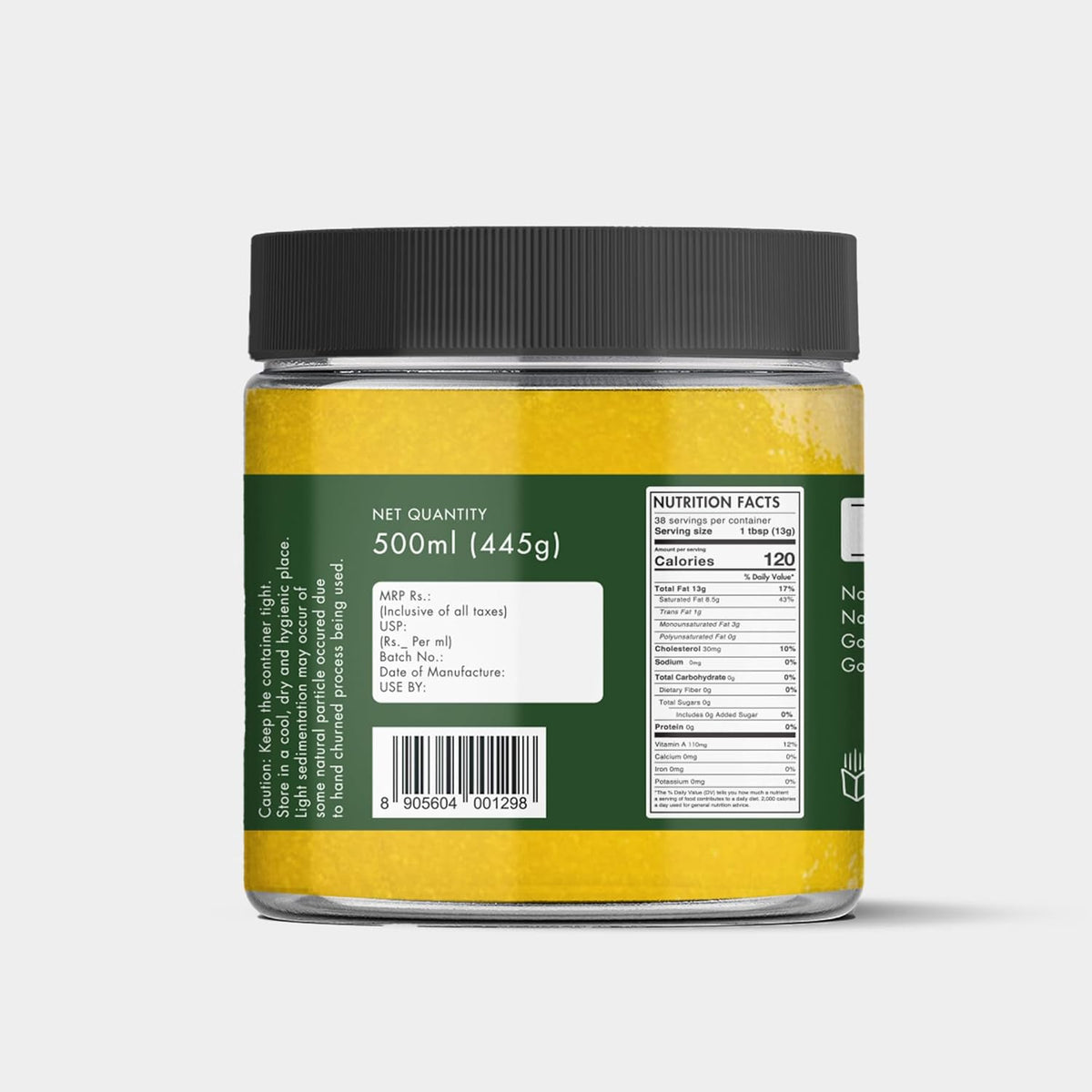 Pure Desi Ghee By Jivo | Rich In Nutrients Healthy & Protein Fiber Desi Ghee Perfect For Boost Energy | (500ml) 16.9 Ounce | Jar Pack