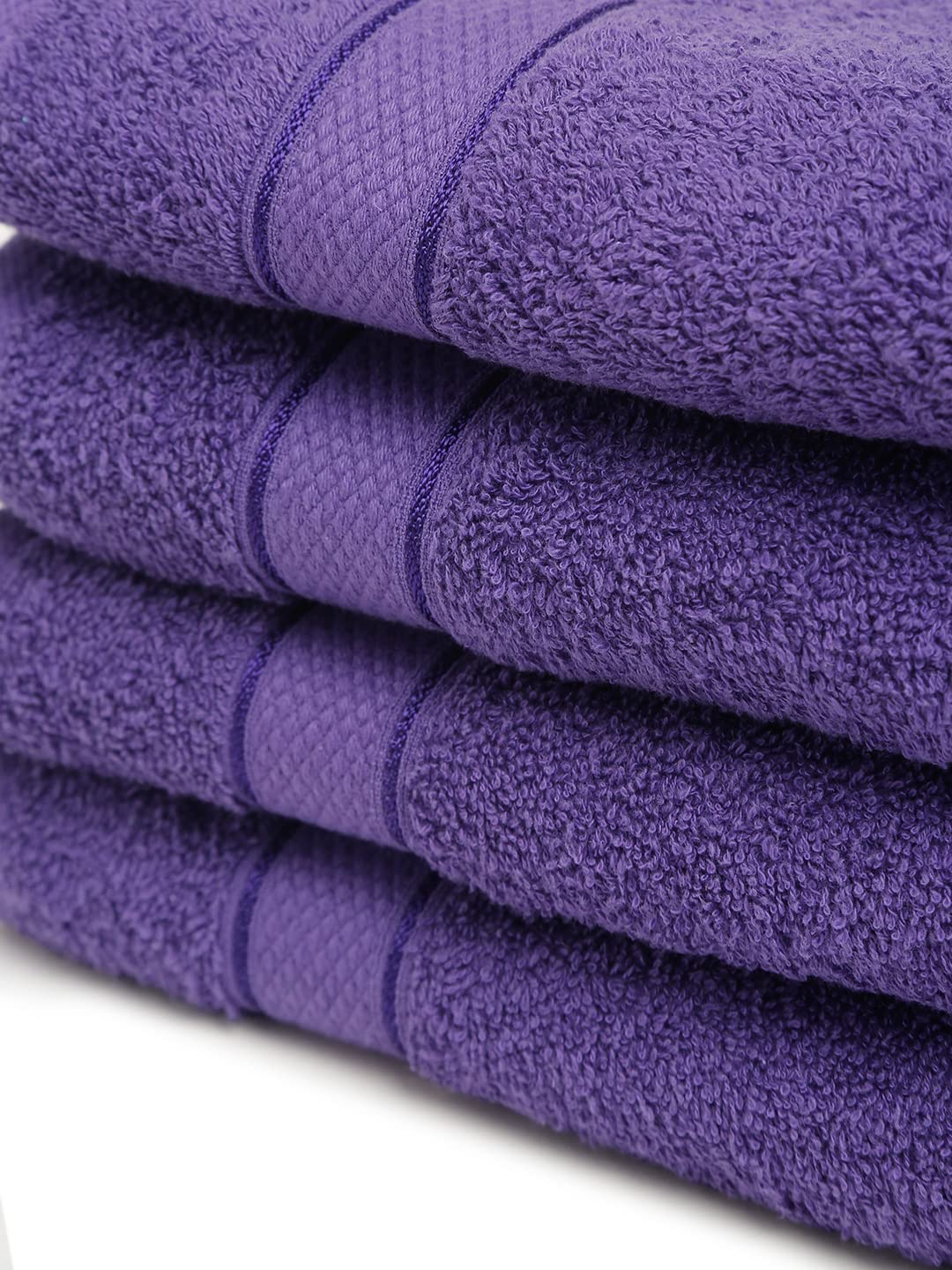 Creeva 100% Terry Cotton Hand Towels 800 Gsm | Highly Absorbent Super Soft, Quick Dry Sports Gym Workout Towel (Set Of 4) - Violet