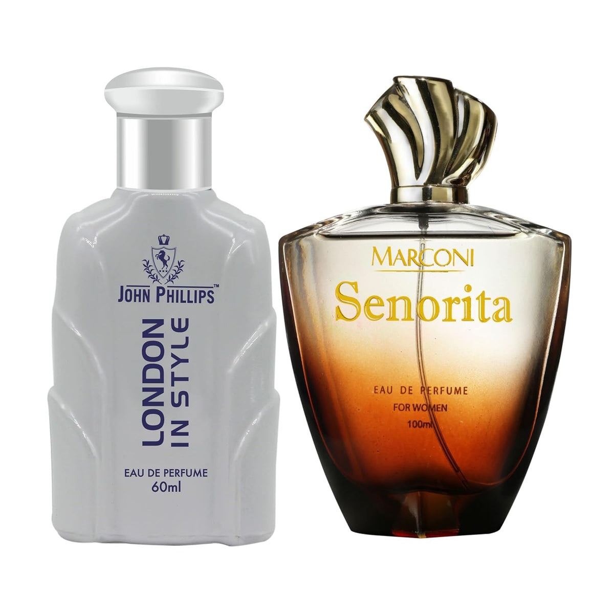 John Phillips London In Style 60ml 2 Fl.oz. & Marconi Senorita 100ml 3.4 Fl.oz. | Combo Of 2 For Men & Women