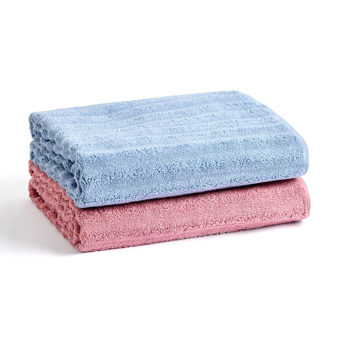 Haus & Kinder Allure Zero Twist Bath Towel 500 Gsm | Cotton Towel For Men, Women Pack Of 2 (Blue & Pink)