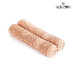 Earthy Fables Premium Hand Towels 600 Gsm | 100% Combed Cotton Ultra Soft Quick Dry & Highly Absorbent, For Home, Gym & Travel | Set Of 2 (Peach)