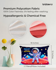 Kids Pillow Cushion With Super Soft Fabric Pillow - 12 X18 Inches | Animal & Cartoon Prints, Soft Pillow, Dual Sided Design | Multi-Purpose, Durable & Easy Care, Made In India - Design 7