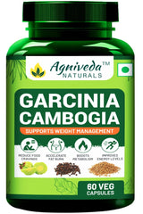 Agniveda Naturals Garcinia Cambogia Capsules Natural Weight Loss Supplement 1000mg Extract, Supports Metabolism & Energy, Supports Appetite Control, Reduce Fat Storage | 60 Capsules 100gm 0.2lbs