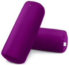 Microfiber Bolster Pillow For Bed & Sofa, Side, Diwan, Purple - 10 X 25 Inches | Round Side Pillow, Light, Soft & Fluffy For Neck & Back Support | Washable, Velvet Cover With Zip - 2 Piece