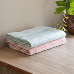 Thirsty Towel By Doctor Towels 250 Gsm | Premium Waffle Cotton Bath Towel, Super Soft & High Absorbency Towel, Quick Dry Towels (Pack Of 2 - Orange & Blue)