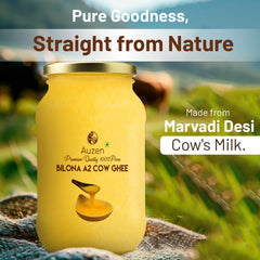 Pure Natural A2 Cow Ghee By Auzen | Rich In Nutrient, Delicious Healthy Desi Cow Ghee Good For Enhances Brain Function | 1.5 Litre (1 Litr * 500ml) 50.7 Ounce | Jar Pack