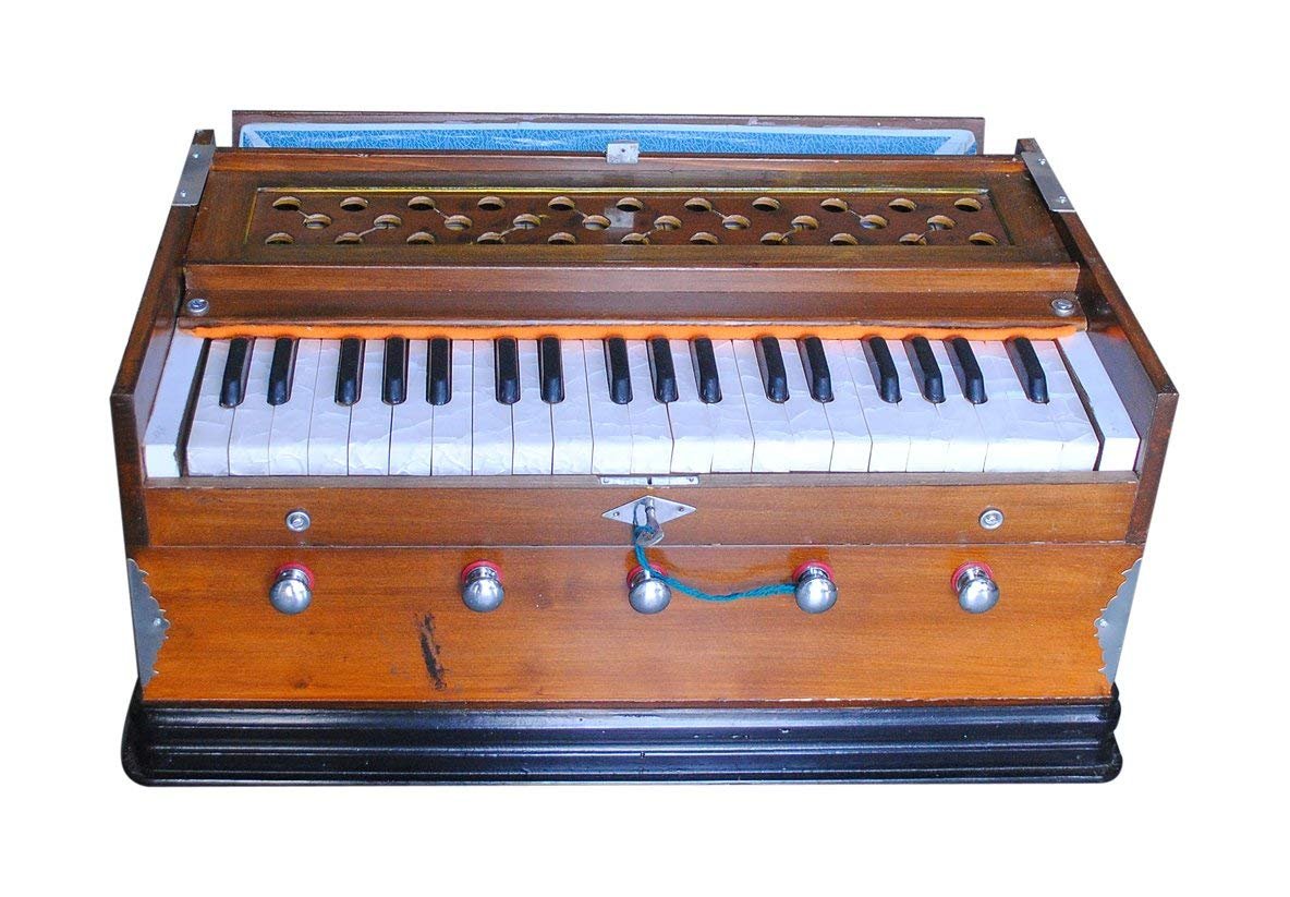 Musical Instrument Harmonium - 5 Stopper, 39 Keys, 3.25 Octaves, Single & Double Bellow, Two Reeds (Base- Male)