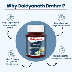 Baidyanath Brahmi Tablets Helps To Handle Life’s Daily Stress, Promotes Mind Relaxation | 60 Tablets 100gm 0.2lbs