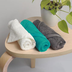 Heelium Bamboo Face Towel 600 Gsm | Ultra Absorbent & Odour-Free 3x Softer Than Cotton Towels | Pack Of 3 -Teal, Grey & White