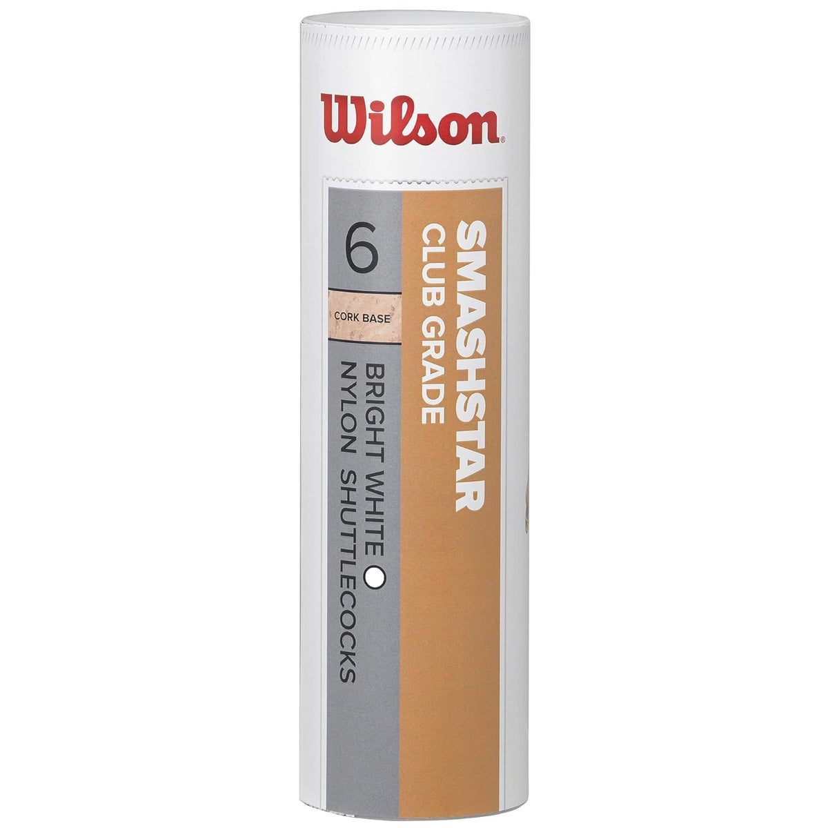 Wilson Smashstar Club Grade Nylon Shuttlecocks , Speed Fast - 78 | White , Pack Of 6 With Natural Cork