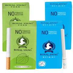 Royal Swag Natural Herbal Cigarettes Mint, Paan Flavour 40 Sticks 100% Tobacco-Free And Nicotine-Free With Ayurvedic Herbs Clove, Tulsi & More | Free From Additives And Chemicals