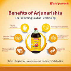 Baidyanath Asli Ayurved Arjunarishta, Herbal Tonic For Healthy Heart, Digestion & Cardiac Function Support | 450ml 0.9lbs Each Pack Of 2