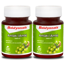 Baidyanath Amlaki Amla Natural Health Booster For Enhanced Hair, Skin, Digestive Health, Metabolism Support & Sugar Level Management | 60 Tablets , 100gm 0.2lbs Each Pack Of 2