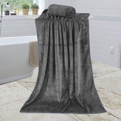 Midastra Microfiber Bath Towel 500 Gsm | Fast Drying, Extra Soft & Absorbent, Perfect For Home, Gym, Travel Bath Towel (Grey)