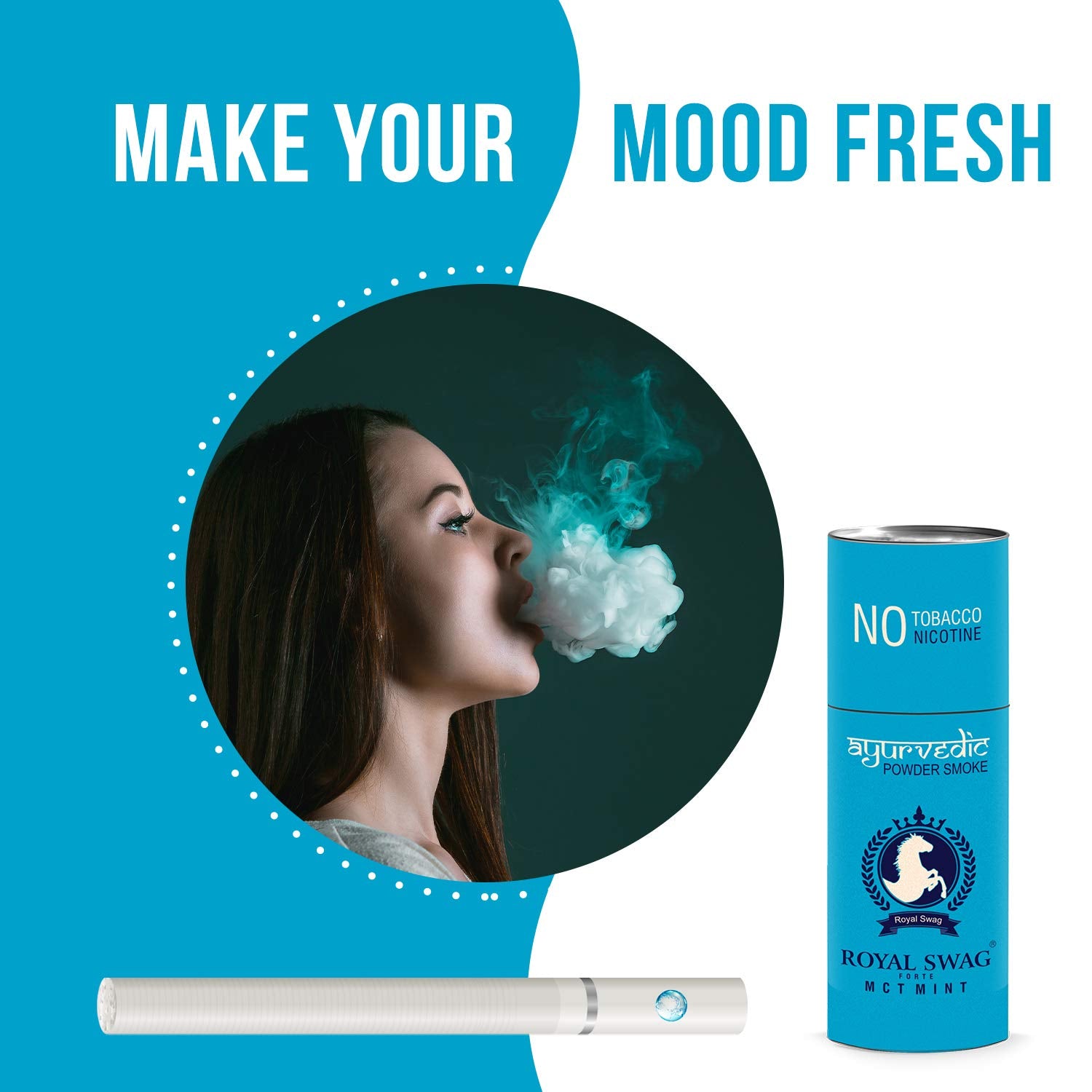 Royal Swag Ayurvedic & Herbal Cigarettes Regular Flavour & Mint Flavour 25 Sticks Each With 20ml Shot Anti Addiction Spray - (50 Sticks)