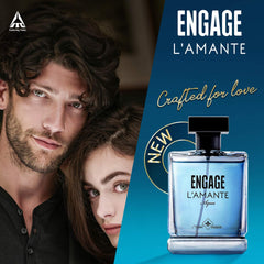 Engage L'amante Aqua Eau De Parfum For Men 100ml 3.4 Fl.oz. | Long Lasting Premium Fragrance Skin Friendly