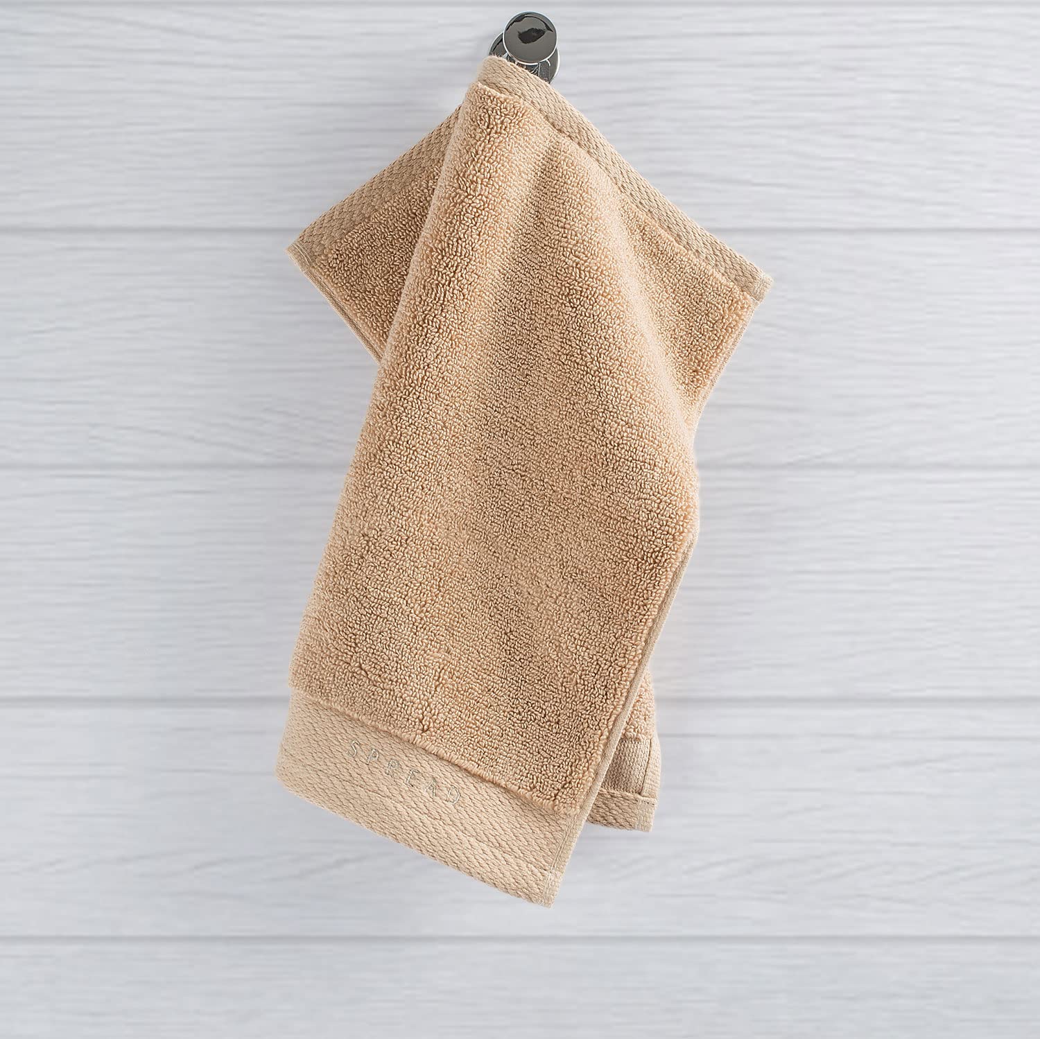 Spread Spain Resort Luxury Hotel & Spa Quality Luxurious Cotton Face Towel 720 Gsm Maximum Softness & Absorbency, Ultra-Durable - Beige (2 Piece)