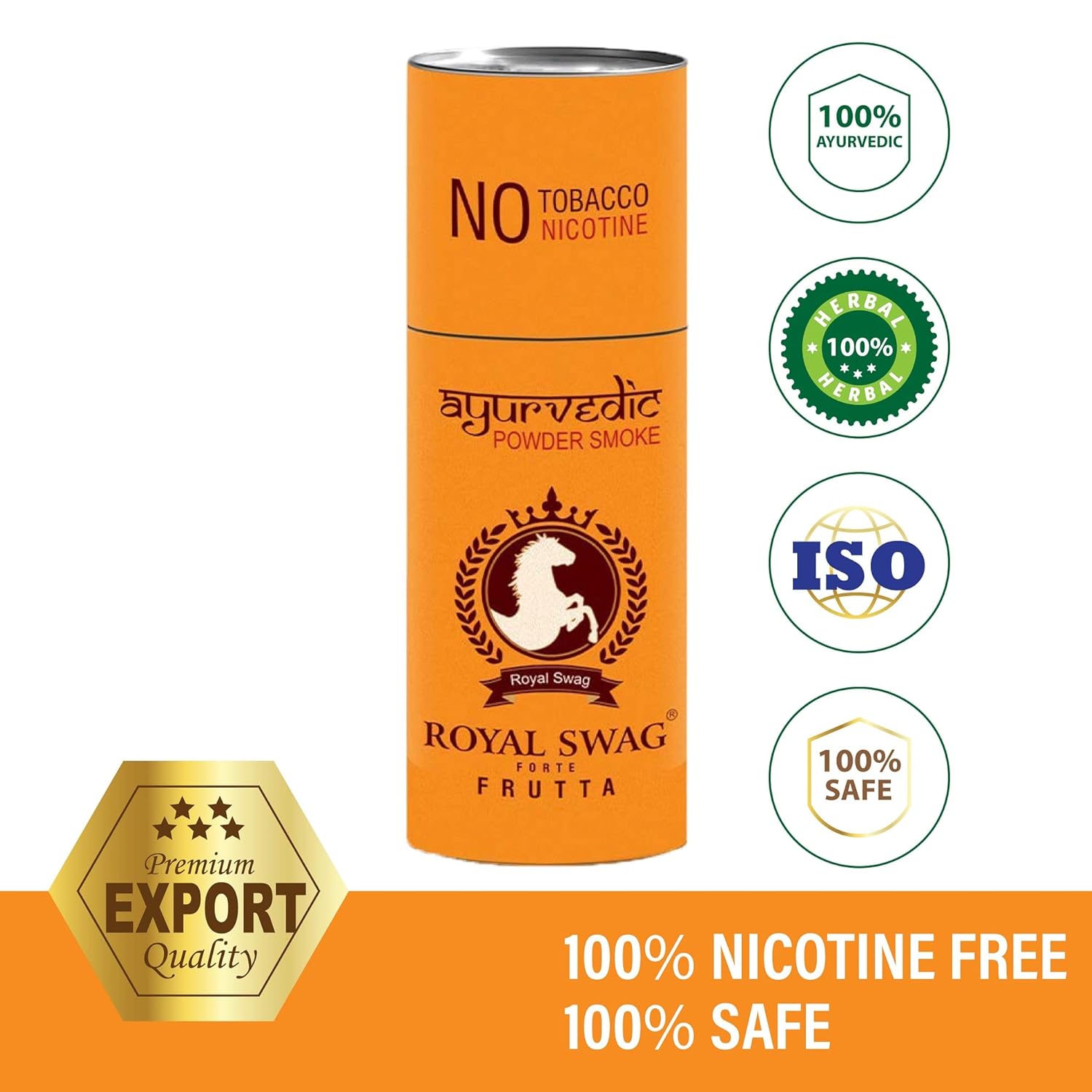 Royal Swag Ayurvedic Herbal Cigarettes 100% Tobacco & Nicotine Free Frutta, Mint Flavour (10 Sticks Each) Smoking Cessation - | (Pack Of 20)