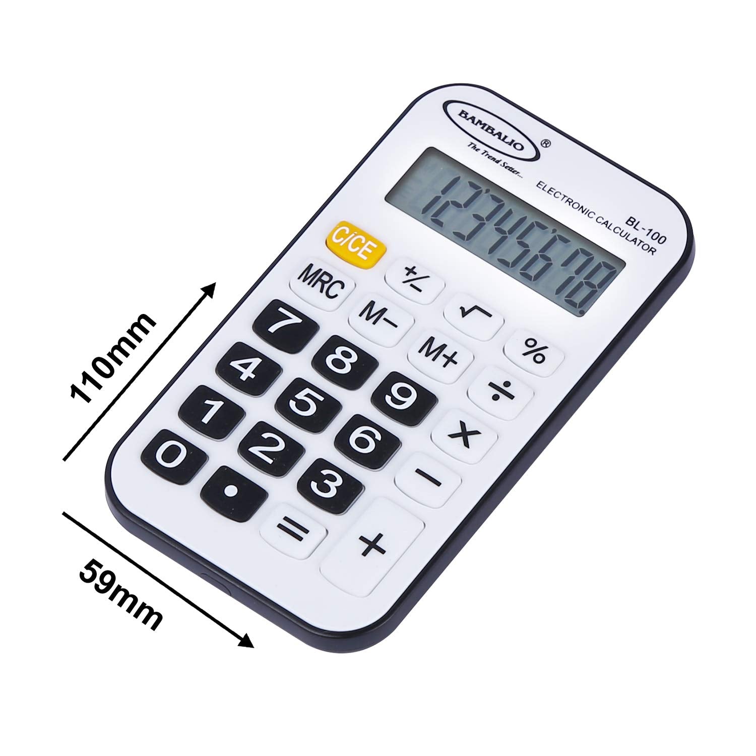 Bambalio 8 Digits BL-100 Portable Pocket Calculator With 3 Years Warranty, 3 Years Battery Life Black | Pocket Size, Scratch LCD Screen
