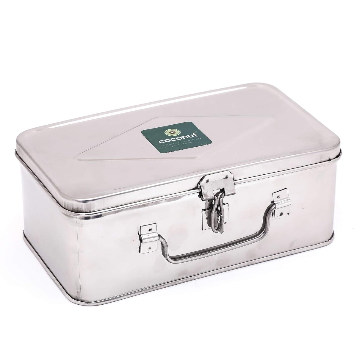 Stainless Steel Cash Box, Locker Box, Jewellery Box - Rectangle Shape, Diameter - 19cm, Colour - Silver, Special Feature - Portable