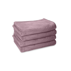 Housse Premium Microfiber Face Towel 600 Gsm | Korean Beauty Ultra Absorbent, Odour-Free, Quick Dry Face Towel (Pack Of 4) - Rose Taupe
