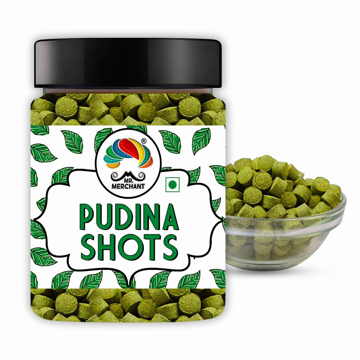 Mr. Merchant Pudina Shots (Pachak Pudina Vati Churan Goli) 300gm, | Jar Pack