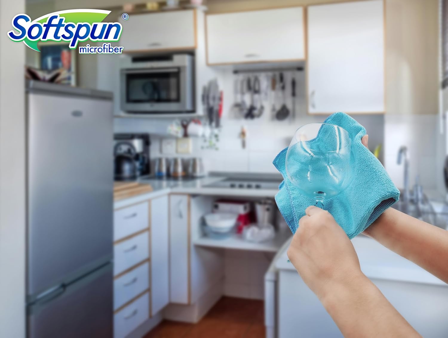 Softspun Microfiber Cleaning Cloths 1250 Gsm | Highly Absorbent, Lint & Streak Free, Multi -Purpose Wash Cloth For Kitchen, Car, Window, Stainless Steel (12 Pcs)- White