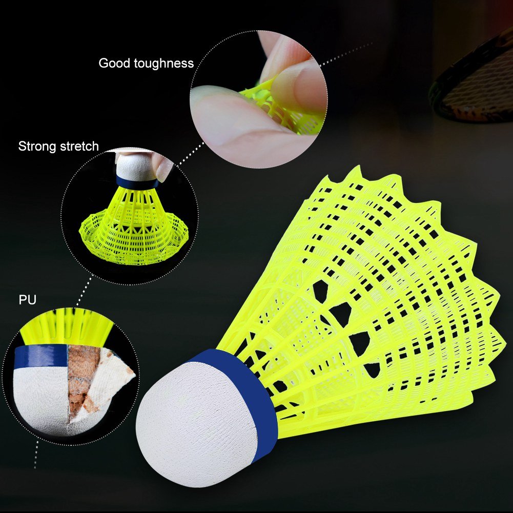 Sojare Badminton Nylon Shuttlecocks For Recreation Training | Green , Pack Of 6