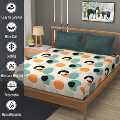 Bedsheet For Double Bed Queen Size With 2 Pillow Cover - 100 X 100 Inches, Sea Green | Perfect For Gifting On Weddings Bedsheet