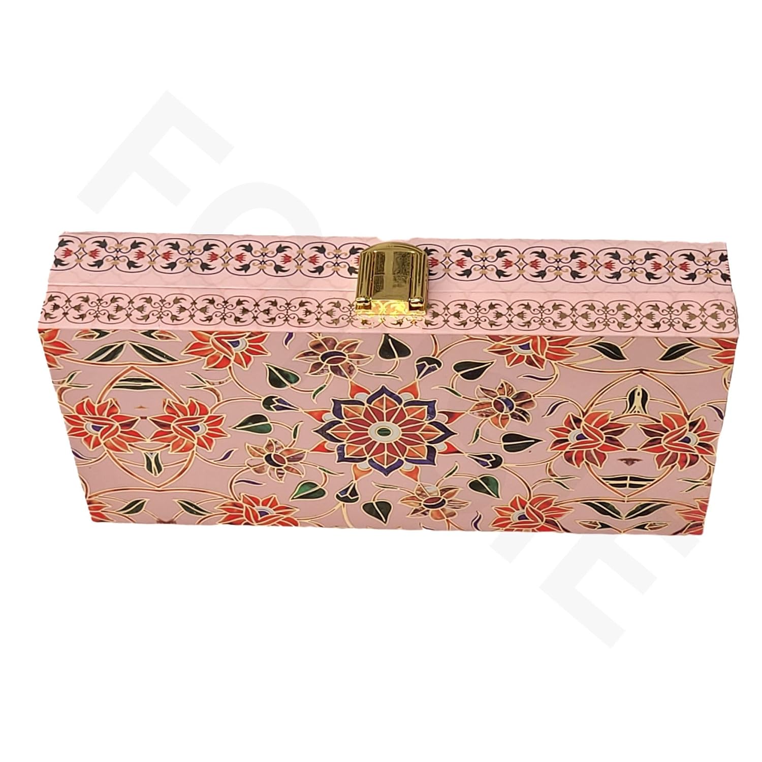 Fancy Shagun Cash Box Or Gaddi Box For Gifting Money On Wedding, New Born Baby, Ring Ceremony Pattern1pc, Material - Wood, Colour - Pink Flower