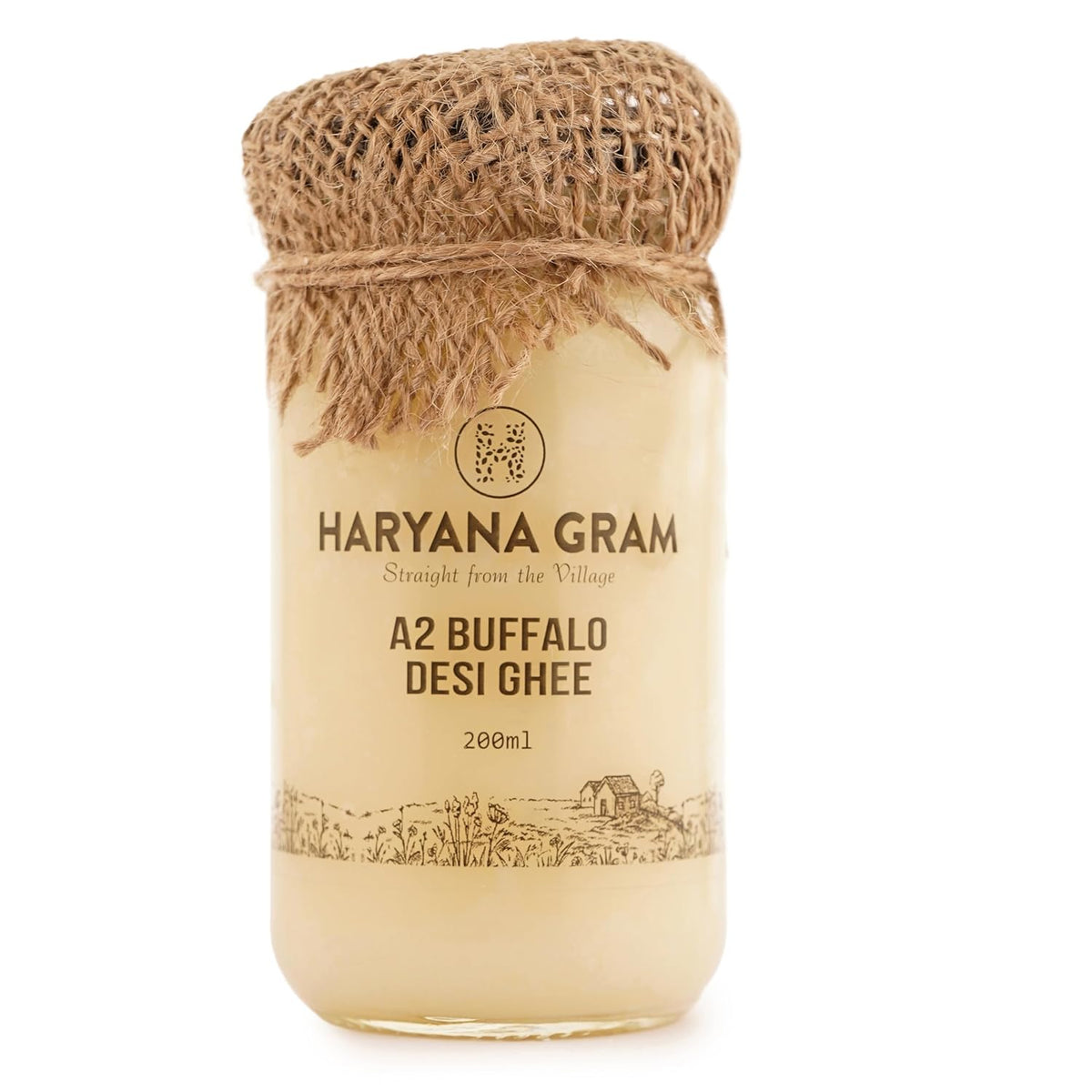 Pure A2 Buffalo Desi Ghee By Haryana Gram | Rich In Vitamin A, D & Minerals Healthy Desi Ghee Good For Digestive Health | (200ml) 6.7 Ounce | Jar Pack