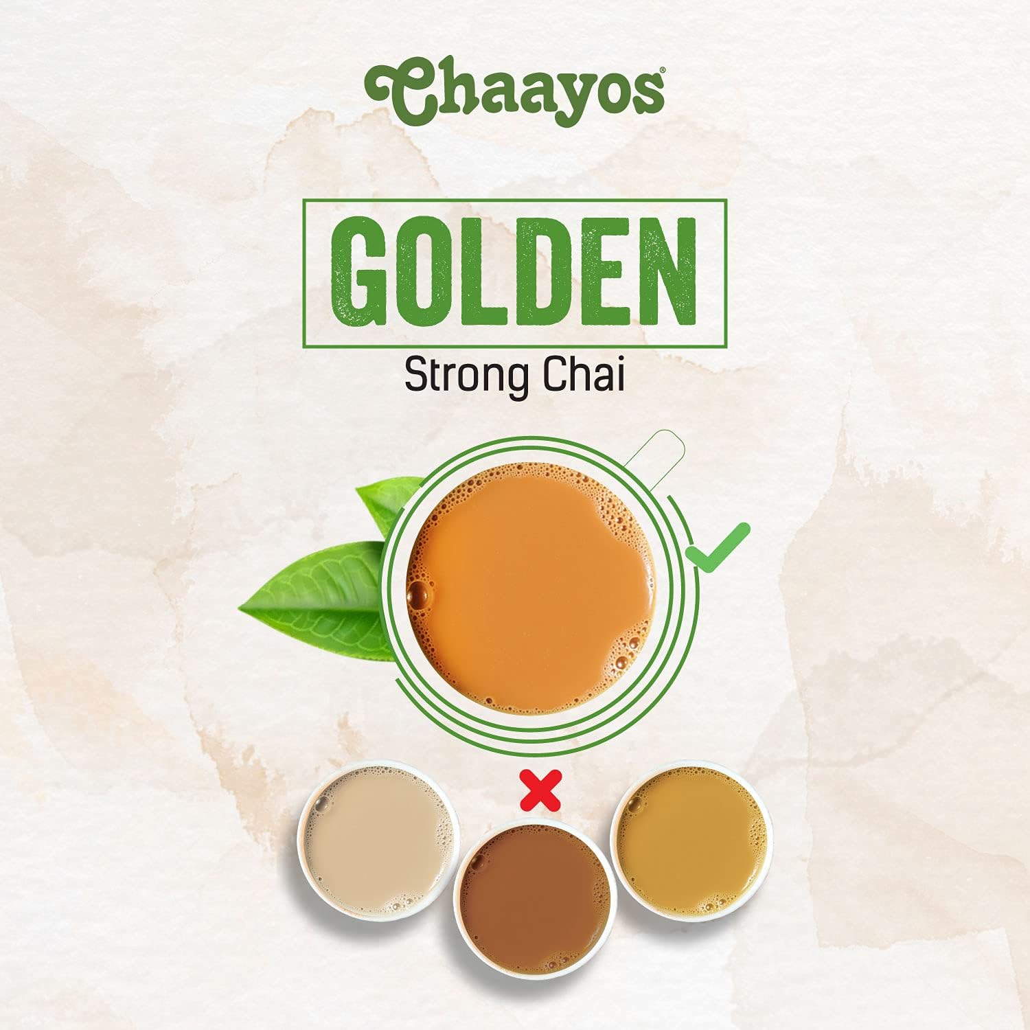 Chaayos Strong Golden Assam Tea - 250gm, 8.8 Ounce, 125 Cups | Premium Chai Patti Desi Chai - Assam Black CTC Tea | Caffeine Free