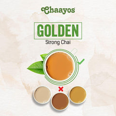 Chaayos Strong Golden Assam Tea - 250gm, 8.8 Ounce, 125 Cups | Premium Chai Patti Desi Chai - Assam Black CTC Tea | Caffeine Free