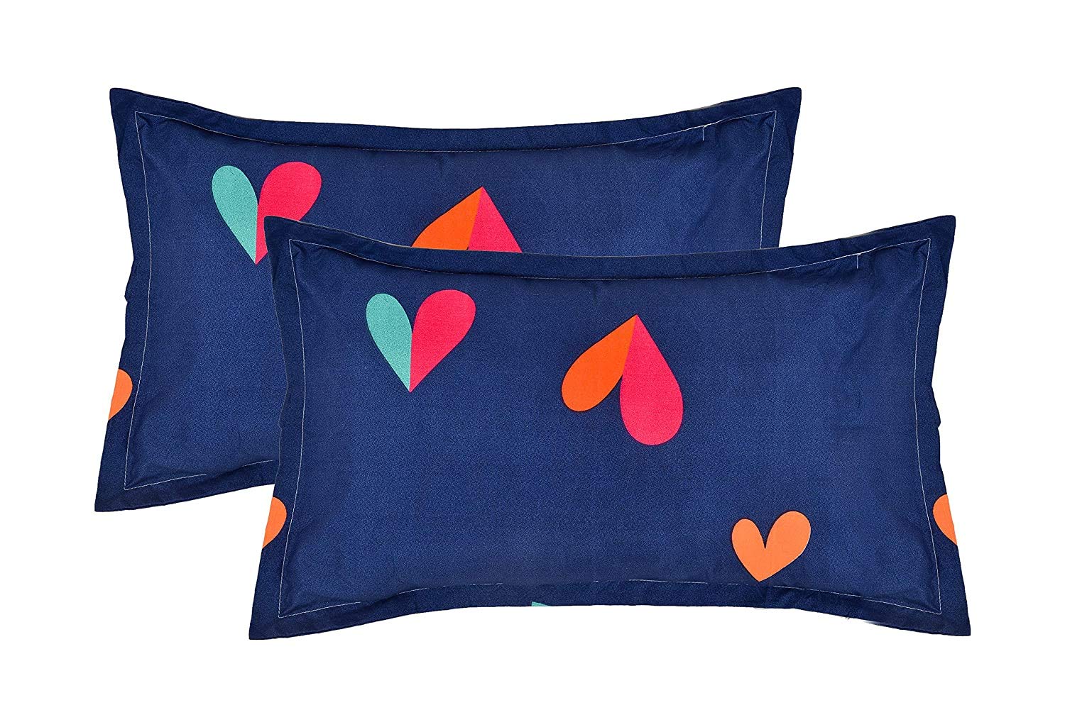 Elastic Fitted Bedsheet For Queen Size With 2 Pillow Cover - 72 X 78 Inches, Dark Blue | Super Soft Brushed Durable Fabric