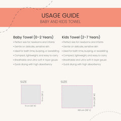 Haber Traditional Baby Muslin Bath Towel 130 Gsm | Organic Indian Cotton 4 Layer, Eco-Conscious & Safe Printed Muslin Cloth Towels | Pack Of 1 (White)