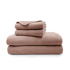 Sassoon Venir Microfiber 2 Hand & 2 Bath Towels 450 Gsm | Absorbent & Quick Dry Multipurpose Hand Towels (Peanut)- 4 Piece