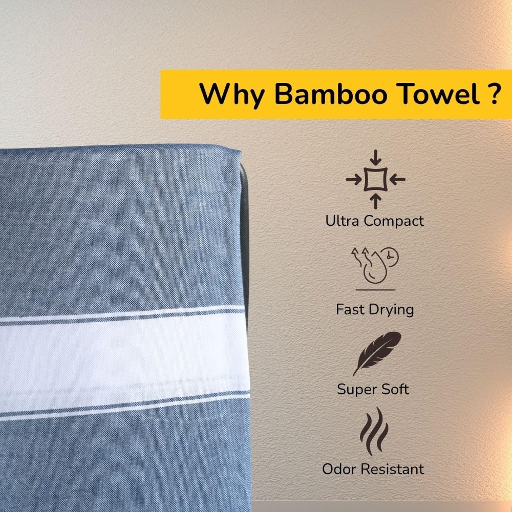 Aero Weav Ultra Lightweight Bamboo Bath Towel 600gsm | Compact, Portable & Less Than Skin-Friendly & Eco-Friendly Travel Towel (Royal Maroon, British Lavender & Denim Blue)- Pack Of 3