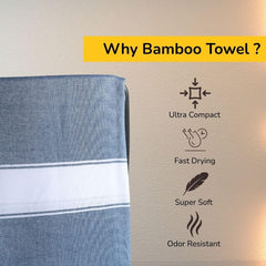Aero Weav Ultra Lightweight Bamboo Bath Towel 600gsm | Compact, Portable & Less Than Skin-Friendly & Eco-Friendly Travel Towel (Royal Maroon, Terracotta & Denim Blue)- Pack Of 4