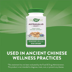 Nature's Way Astragalus Root, Supports Traditional Immune Health, Gluten Free, Vegan, Non Gmo | 180 Vegan Capsules 200gm 0.4lbs